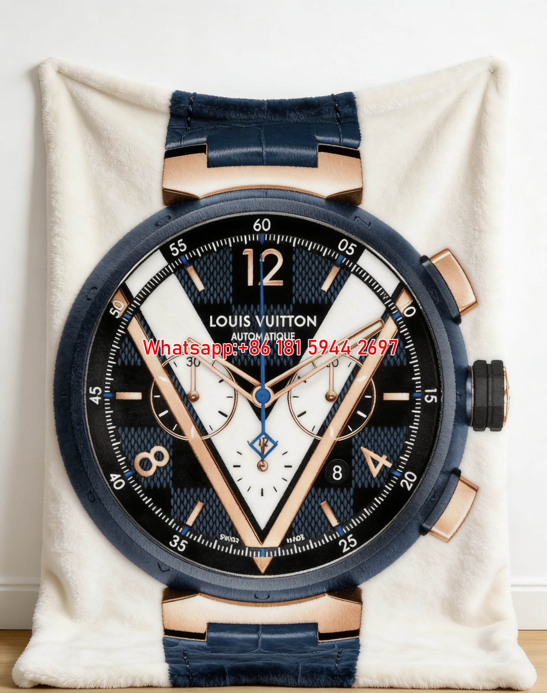 LV Chronograph Watch Pattern Cozy Blanket 233